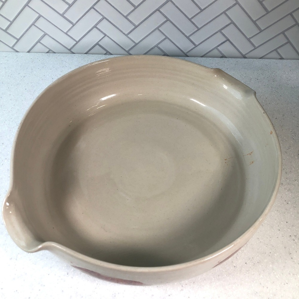 Martinez Pottery Hand Turned Stoneware Crawfish Lobster Dish Marshall TX 15in